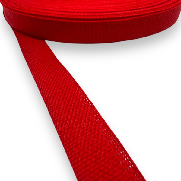 Trimming, webbing tape synthetic 12mm width in red color